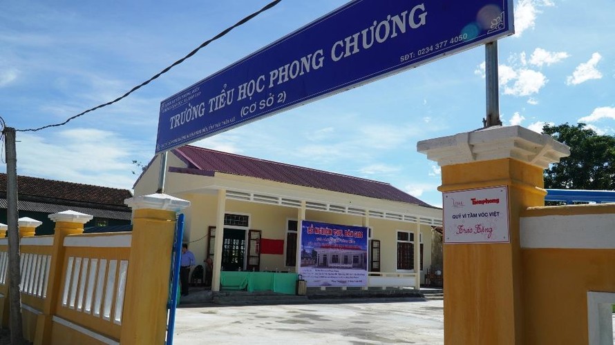 Trường tiểu học Phong Chương (cơ sở Mỹ Phú) sau khi được đầu tư nâng cấp, tôn tạo.