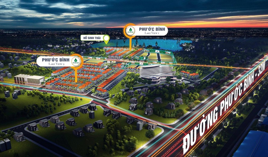 Phối cảnh thể dự án Phước Bình Lakeview – Khu dân cư Phước Bình