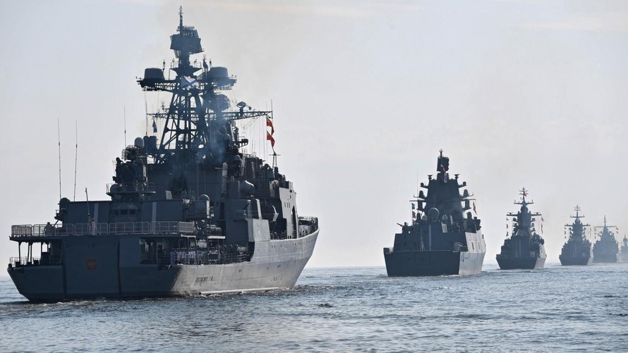 Đội tàu chiến của Nga tham gia cuộc tập trận ở Biển Đen. Ảnh: TASS