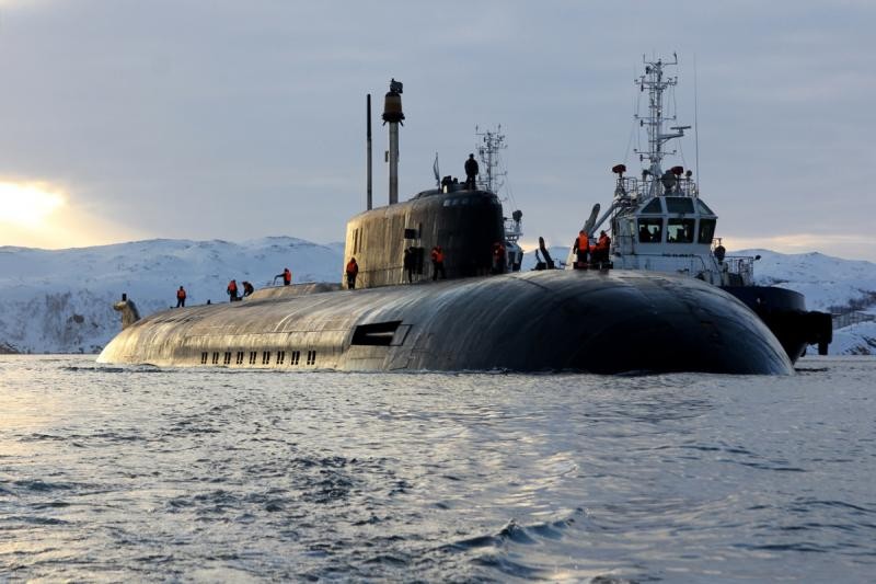 Tàu ngầm hạt nhân Orel của Nga. Ảnh: AP