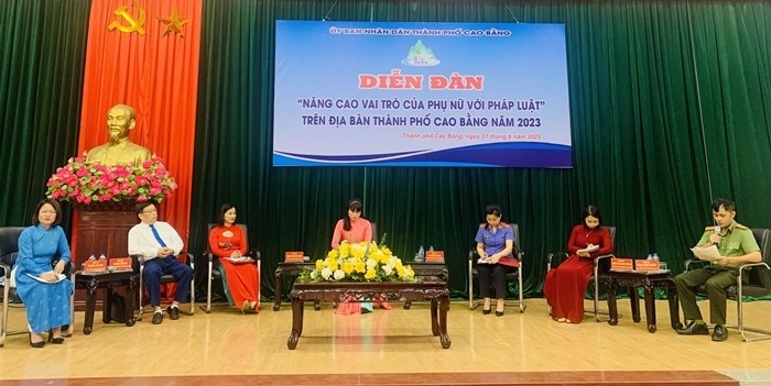 Diễn đàn “Nâng cao vai trò của phụ nữ với pháp luật trên địa bàn Tp. Cao Bằng”, do UBND Tp. Cao Bằng tổ chức tháng 4/2023