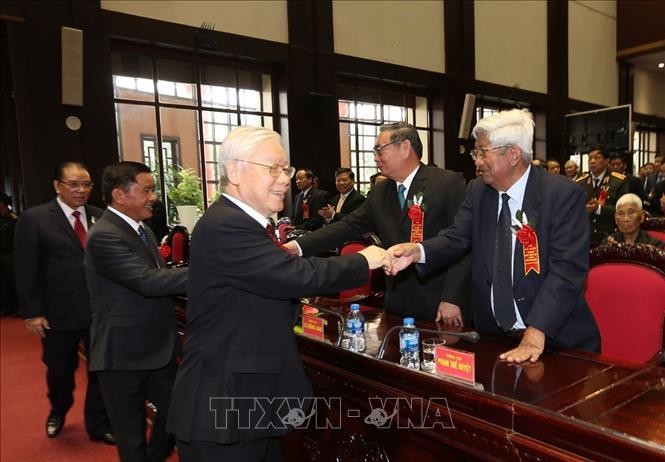 Tổng Bí thư Nguyễn Phú Trọng dự Lễ kỷ niệm 70 năm Ngày truyền thống ngành Kiểm tra của Đảng. Ảnh TTXVN