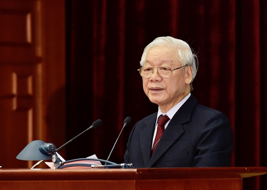 Tổng Bí thư, Chủ tịch nước Nguyễn Phú Trọng phát biểu bế mạc Hội nghị Trung ương 9.
