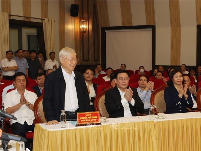 Tổng Bí thư, Chủ tịch nước Nguyễn Phú Trọng tại Hội nghị. Ảnh: Trí Dũng/TTXVN 