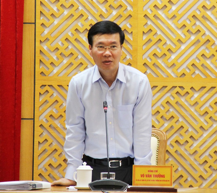 Ông Võ Văn Thưởng phát biểu tại cuộc làm việc với Tỉnh ủy Bắc Giang