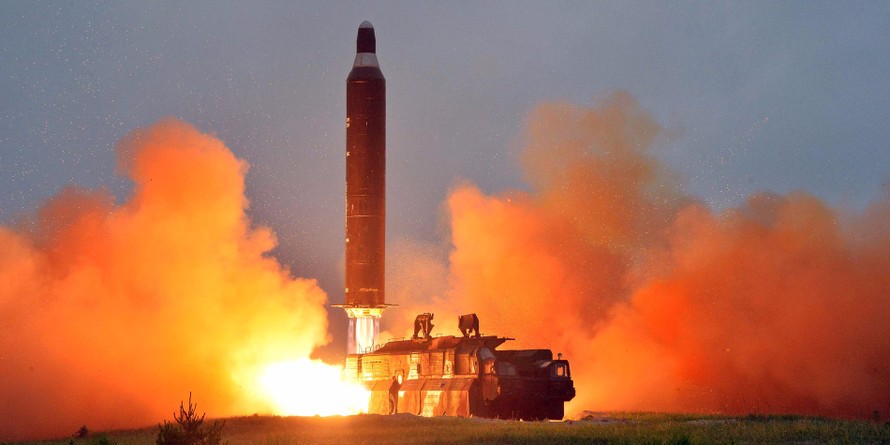 Một vụ thử tên lửa của Triều Tiên. Ảnh: KCNA