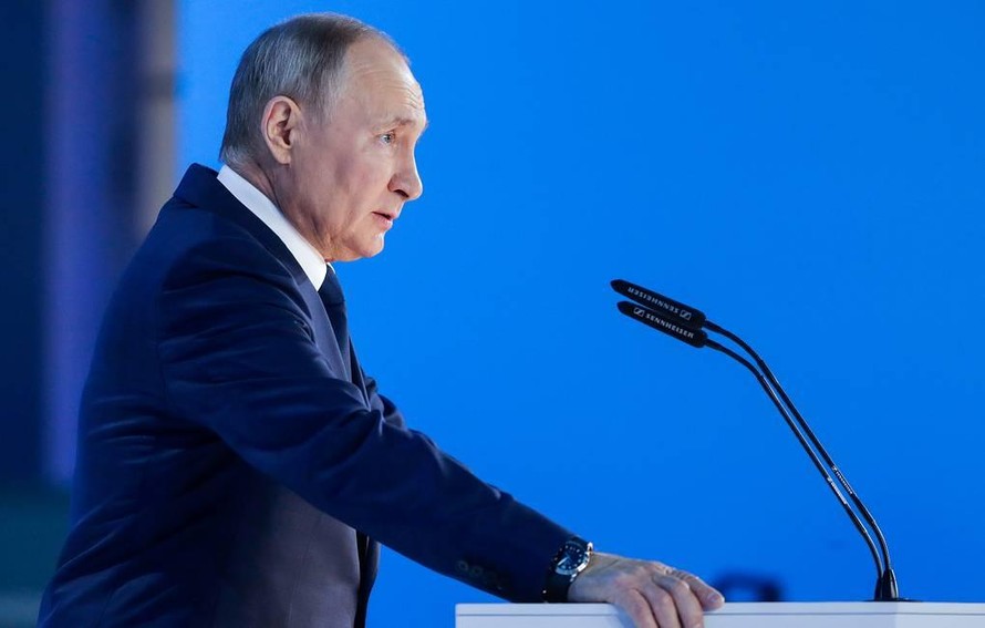 Ông Putin phát biểu Thông điệp liên bang. Ảnh: Tass