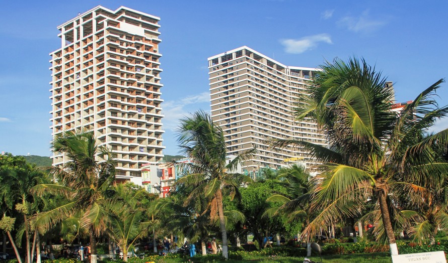 Một số dự án căn hộ du lịch trên địa bàn TP Quy Nhơn đang được triển khai xây dựng. (Ảnh: Trương Định)