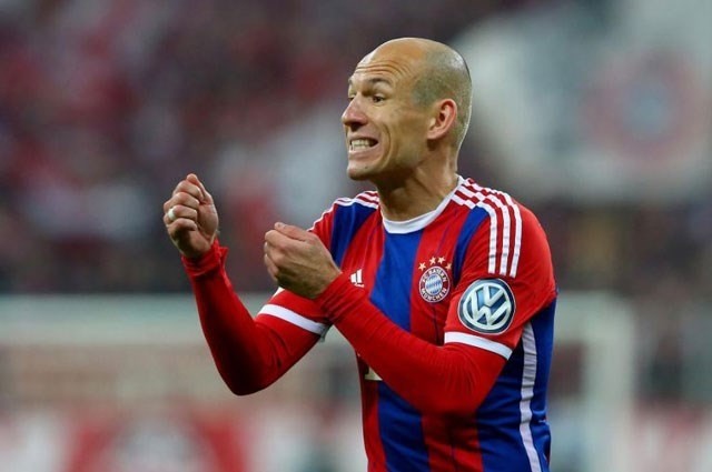 Robben sẽ vắng mặt ở trận đấu với Arsenal. 