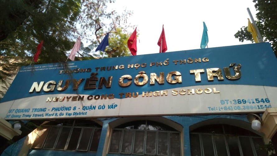 Trường THPT Nguyễn Công Trứ (quận Gò Vấp, TPHCM) nơi xảy ra vụ việc