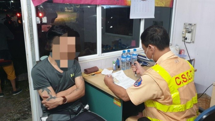 Cảnh sát xác định tài xế Vũ Huy H dương tính ma túy.