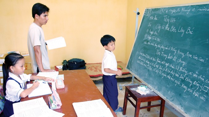 Lớp học trên đảo Trường Sa (Khánh Hòa). Ảnh: Đăng Khoa.