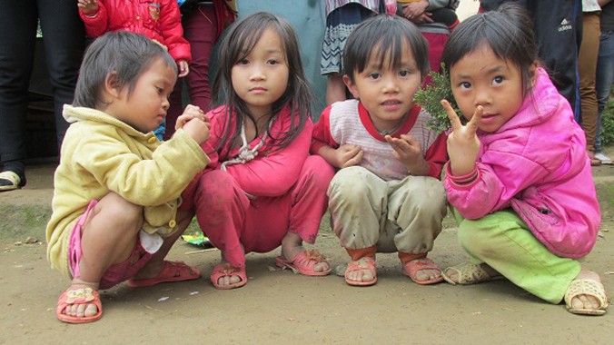 Hình ảnh quen thuộc của trẻ em Kim Bon, Sơn La.