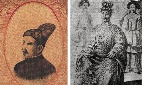 Vua Gia Long (trái) và con trai ông - Vua Minh Mạng.