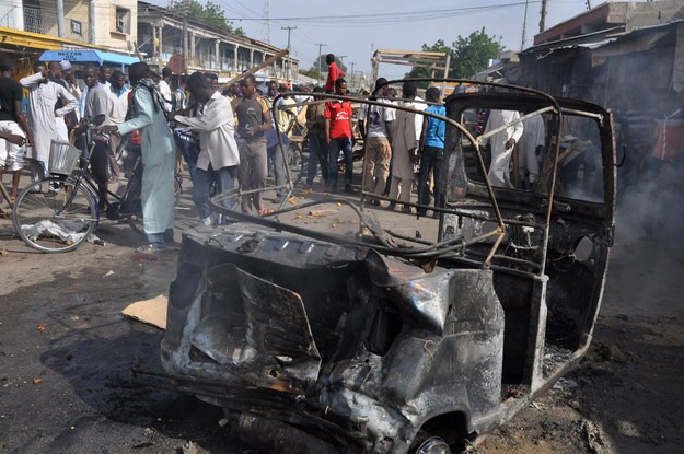 Hiện trường một vụ đánh bom liều chết ở Nigeria