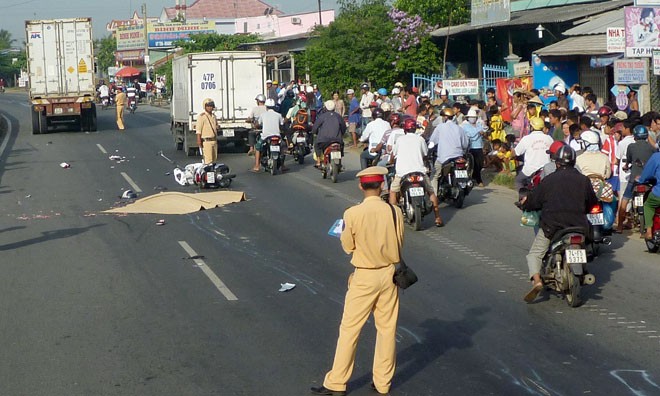 Hiện trường vụ tai nạn.
