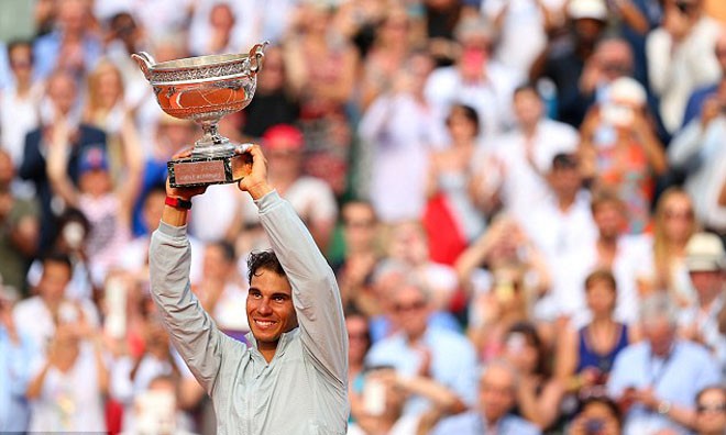 Nadal có lần thứ 9 lên ngôi tại Pháp Mở rộng.