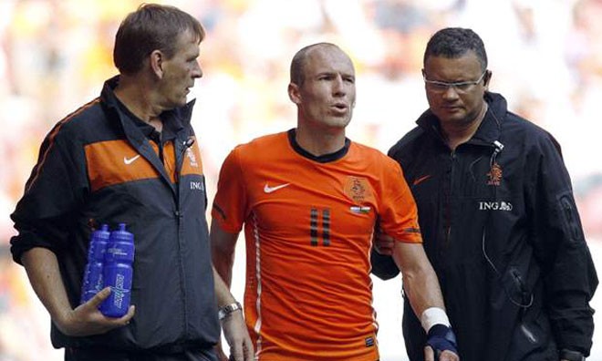 Robben không ra sân tập vào sáng nay.