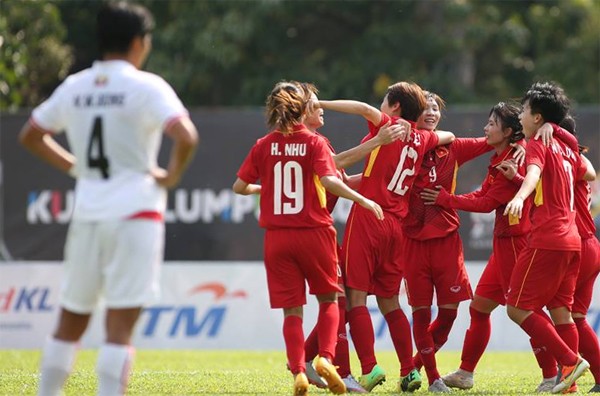 Tuyển bóng đá nữ Việt Nam thắng trận thứ hai liên tiếp ở SEA Games 2017. Ảnh: Vnexpress 