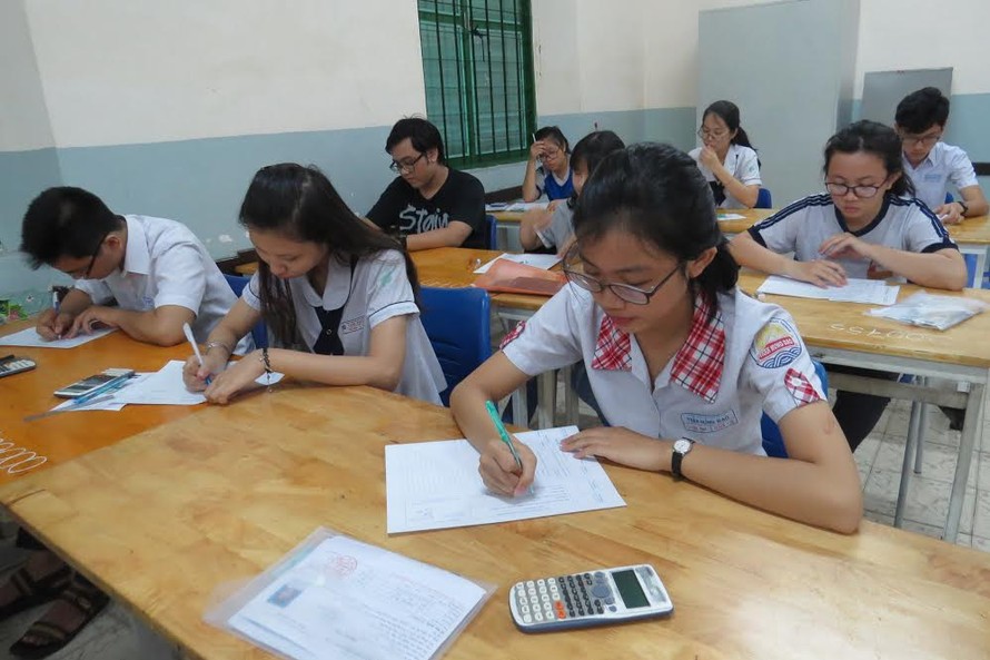 Ảnh: Học sinh dự thi kỳ thi THPT Quốc gia 2016
