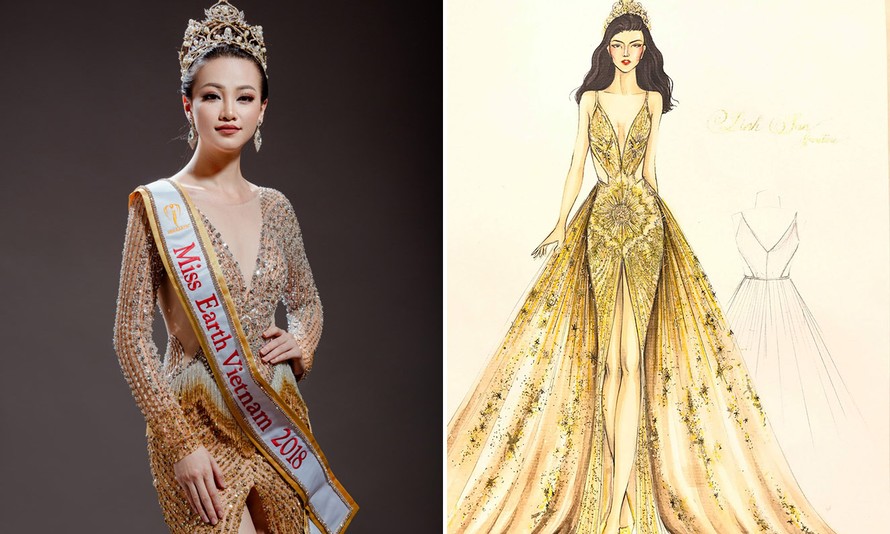 Phương Khánh mặc dạ hội \'nữ thần mặt trời\' trong chung kết Miss Earth