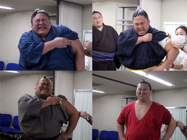 Sau tất cả, võ sĩ sumo cũng chỉ là các em bé to xác sợ… tiêm 
