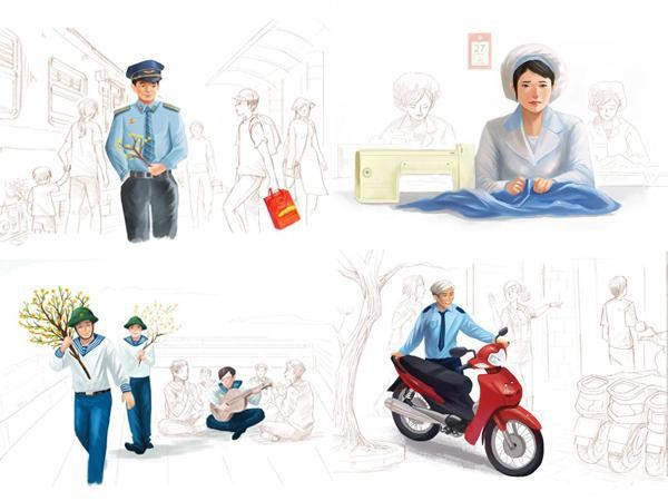 Lắng đọng cảm xúc cùng bộ tranh "Những cái Tết rất khác"