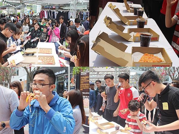 Giới trẻ Hà thành "oanh tạc" cuộc thi ăn pizza tại hội chợ nhà Hoa