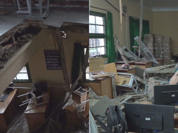Lâm Đồng: Sập sàn phòng học, 10 học sinh rớt xuống tầng trệt