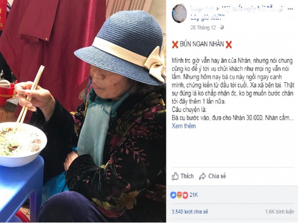 Vụ chủ quán bún ngan Nhàn bị "tố" mắng chửi cụ bà: Giữ mình khỏi cơn bão "auto chửi"! 