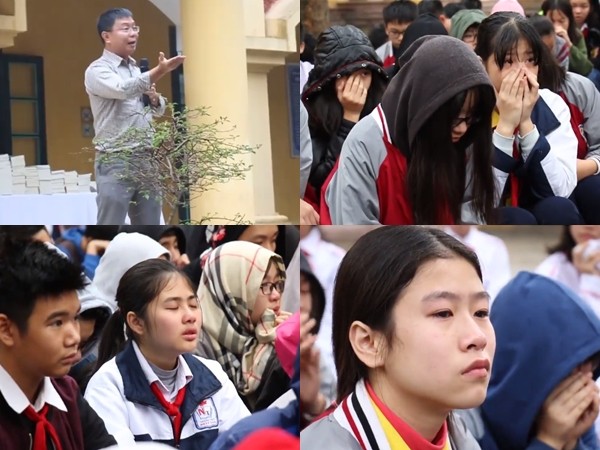Bài giảng ý nghĩa về thái độ với cha mẹ, thầy cô khiến hàng trăm học sinh rơi nước mắt