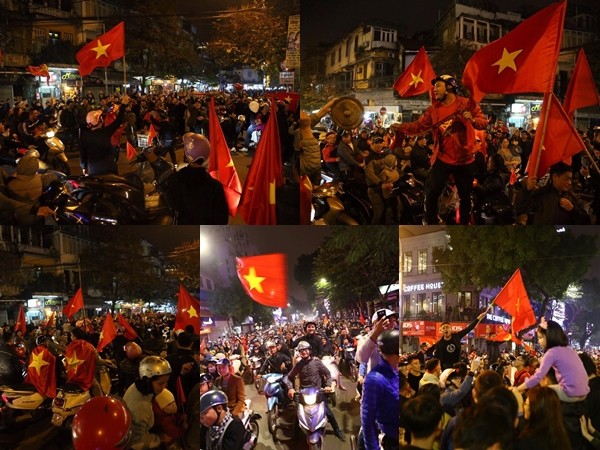 Hà Nội: Cổ động viên đổ ra đường ăn mừng chiến thắng lịch sử của U23 Việt Nam
