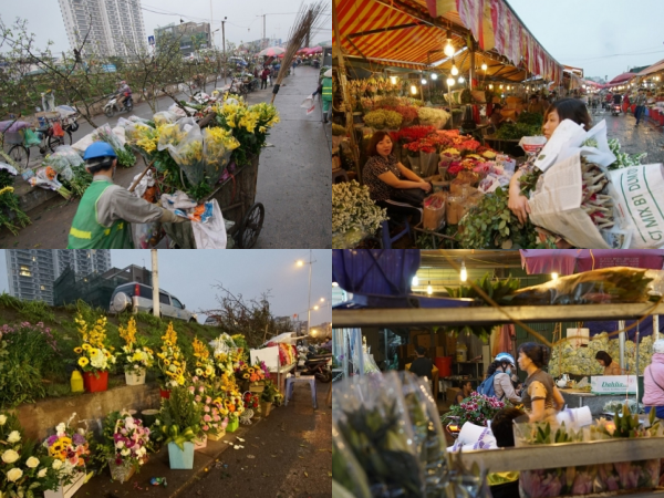 Khung cảnh náo nhiệt ở chợ hoa lớn nhất Hà Nội trước ngày mùng 8/3