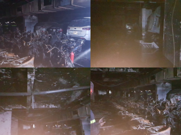 Vụ cháy ở Carina Plaza TP.HCM: "Choáng" với bãi giữ xe tầng hầm chung cư bị thiêu rụi