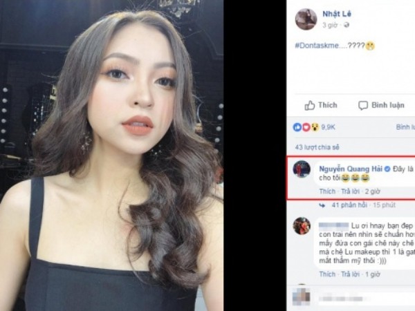 Fan thích thú trước phản ứng của Quang Hải khi thấy bạn gái trang điểm đậm