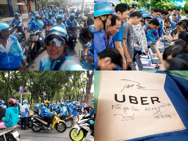 TP.HCM: Chia tay Uber, tài xế UberMoto diễu hành trên đường phố