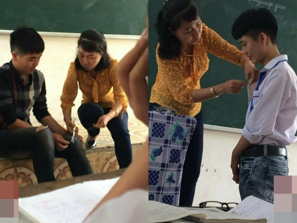 Câu chuyện về một cô giáo nhẹ nhàng khâu quần áo rách cho học sinh