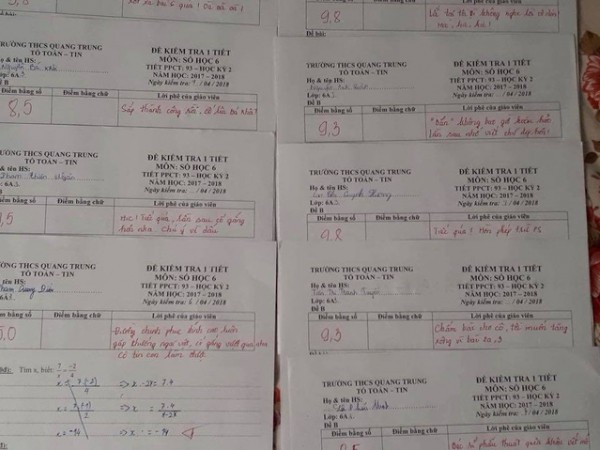 Cô giáo dạy toán gây sốt mạng xã hội vì lời phê siêu dễ thương
