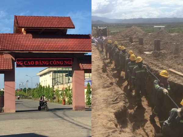 Hà Tĩnh: Sinh viên “tố” học điện nhưng trường cho thực hành... xúc cát, bốc gạch