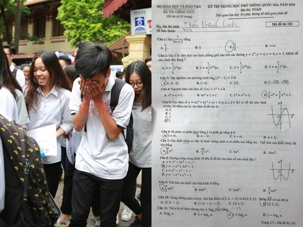 Teen thở dài vì đề thi Toán THPT Quốc gia 2018 khó: "Hơn nửa đề là những dạng bài mới" 