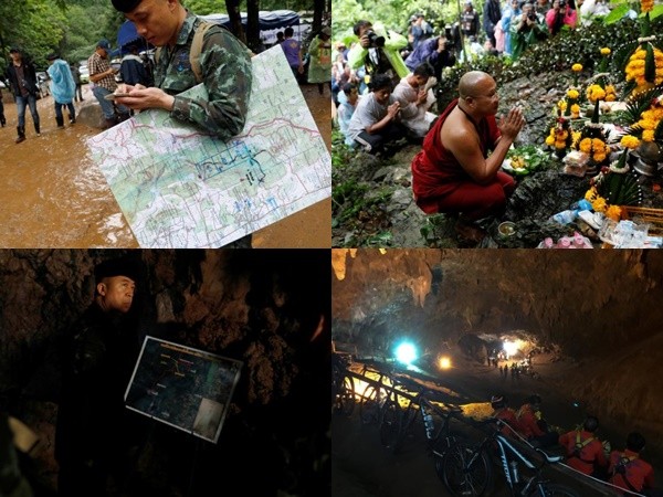Vô vọng tìm kiếm đội bóng đá trẻ Thái Lan kẹt trong hang động do mưa lớn
