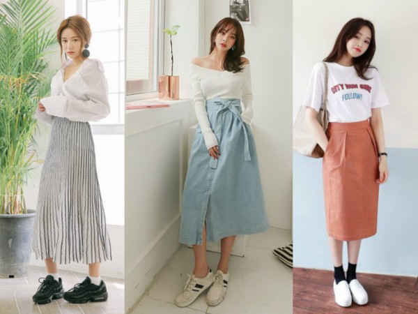Bí kíp giúp con gái mix đồ với chân váy dài chuẩn ulzzang Hàn Quốc