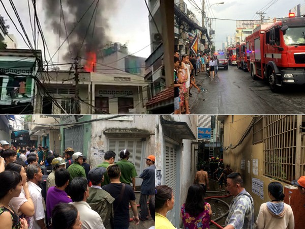 TP HCM: Cháy nhà áp chợ, người dân chạy tán loạn