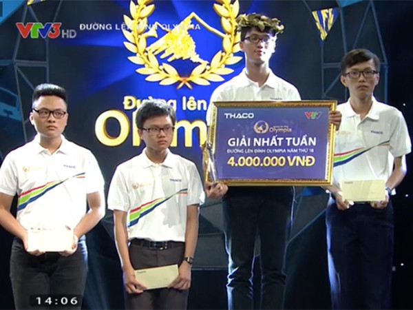 Nam sinh điển trai trường Phan Đình Phùng, Hà Nội chiến thắng cuộc thi tuần Olympia