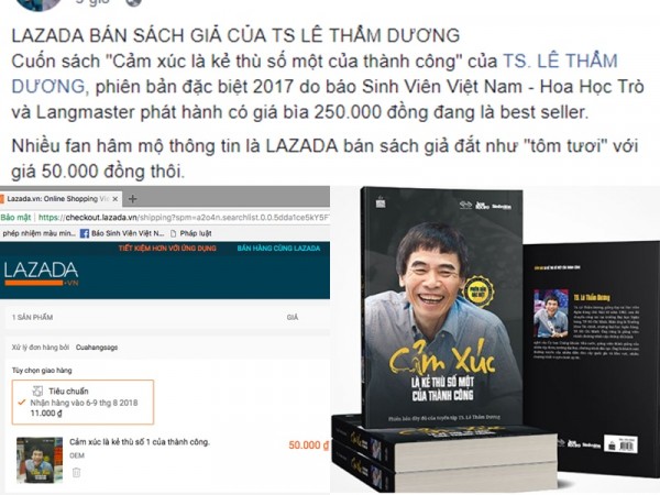 Sách của Tiến sĩ Lê Thẩm Dương bị làm giả, bán tràn lan trên LAZADA