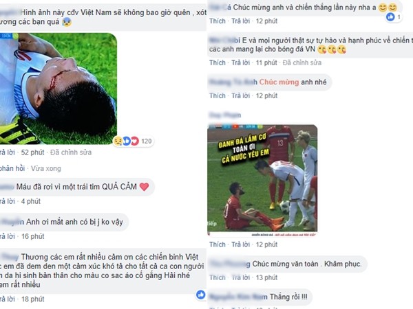Việt Nam chiến thắng, người hâm mộ gây "bão" trên Facebook các cầu thủ
