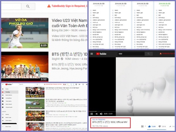 BTS rớt khỏi top search lẫn #1 trending Youtube vì bị U23 Việt Nam chiếm sóng