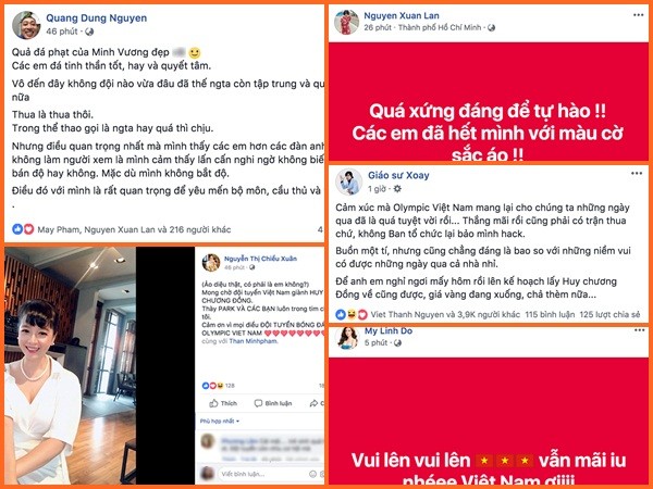 Nghệ sĩ Việt an ủi Olympic Việt Nam sau trận thua 1-3 trước Hàn Quốc