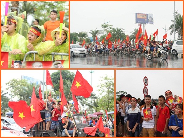 Hà Nội: Hàng ngàn người tập trung đón Olympic Việt Nam tại sân bay