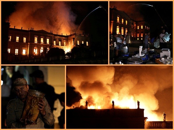 Bảo tàng quốc gia 200 năm tuổi ở Brazil chìm trong biển lửa